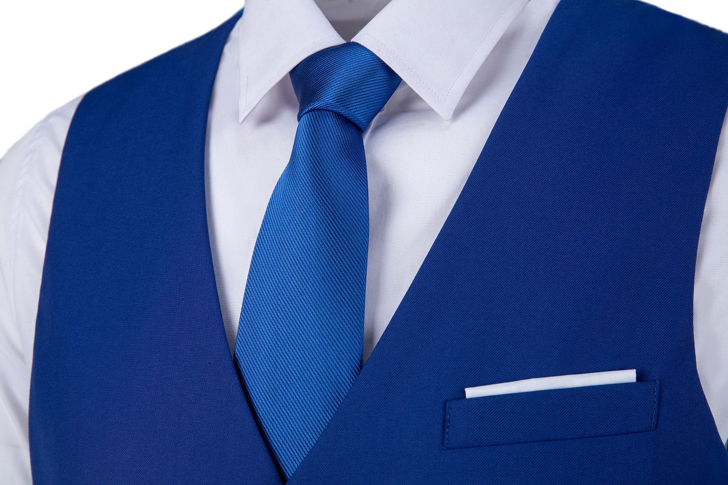 Royal Blue Men's Suits 2 Pieces Vest+Pants Set V-Neck Slim Fit Casual Waistcoat Suit Yuanlu