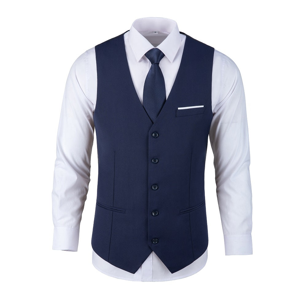 Navy Two Button Wedding 3 Pieces Slim Fit Men Suits Yuanlu