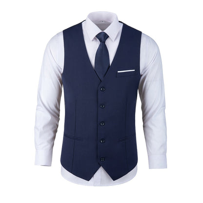 Navy Gentleman's Groomsmen Party Business Banquet 3 Piece Men Suits Yuanlu