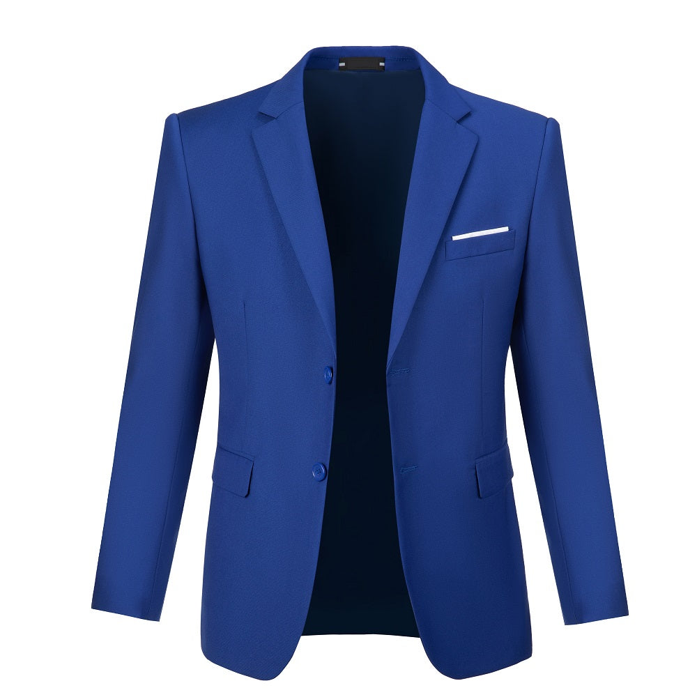 Royal Blue Two Button Wedding 3 Pieces Slim Fit Men Suits Yuanlu