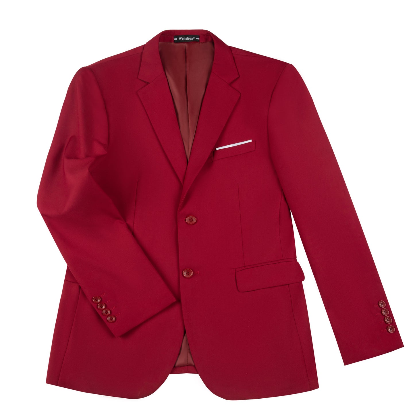 Red Two Button Wedding 3 Pieces Slim Fit Men Suits Yuanlu