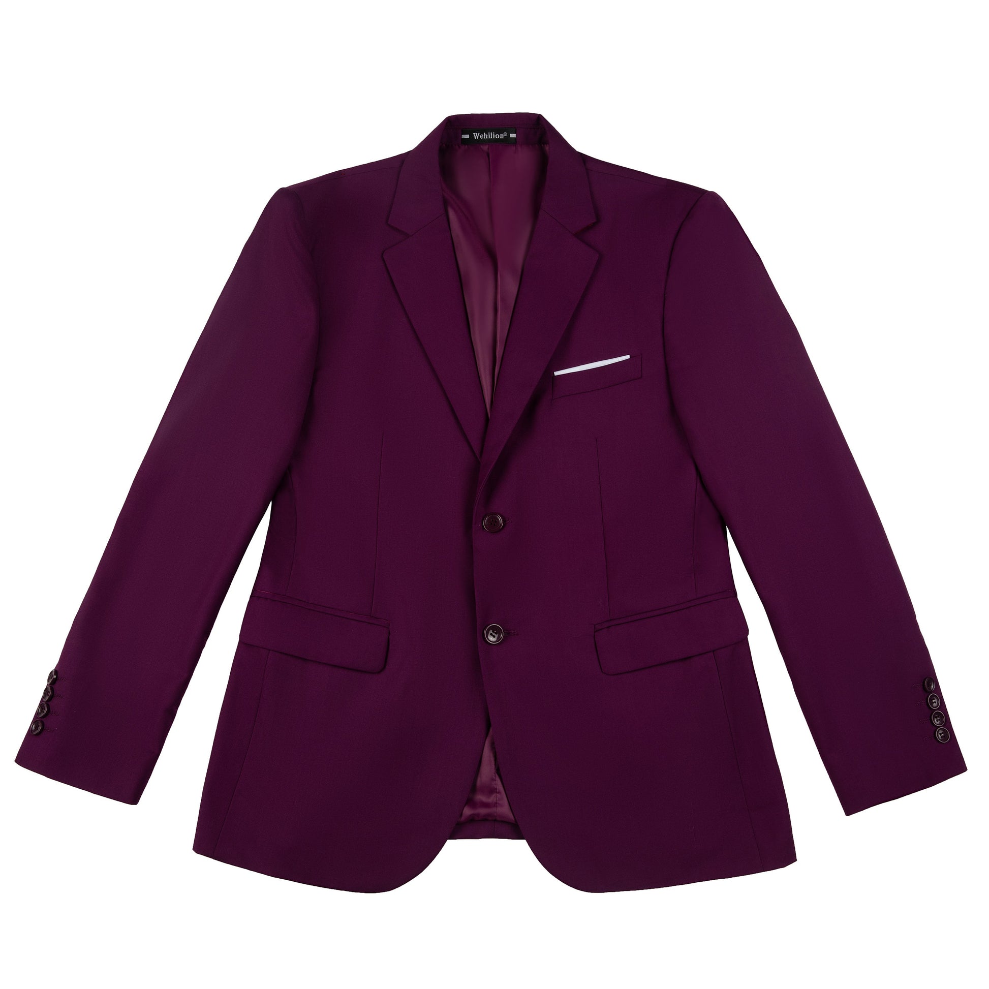 Purple Two Button Wedding 3 Pieces Slim Fit Men Suits Yuanlu