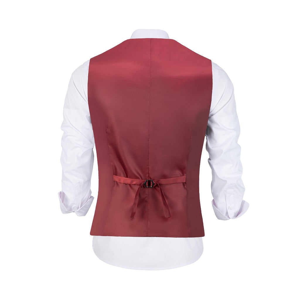 Burgundy Men's Vest for Party, Wedding and Business Yuanlu