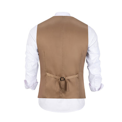 Khaki Men's Vest for Party, Wedding and Business Yuanlu