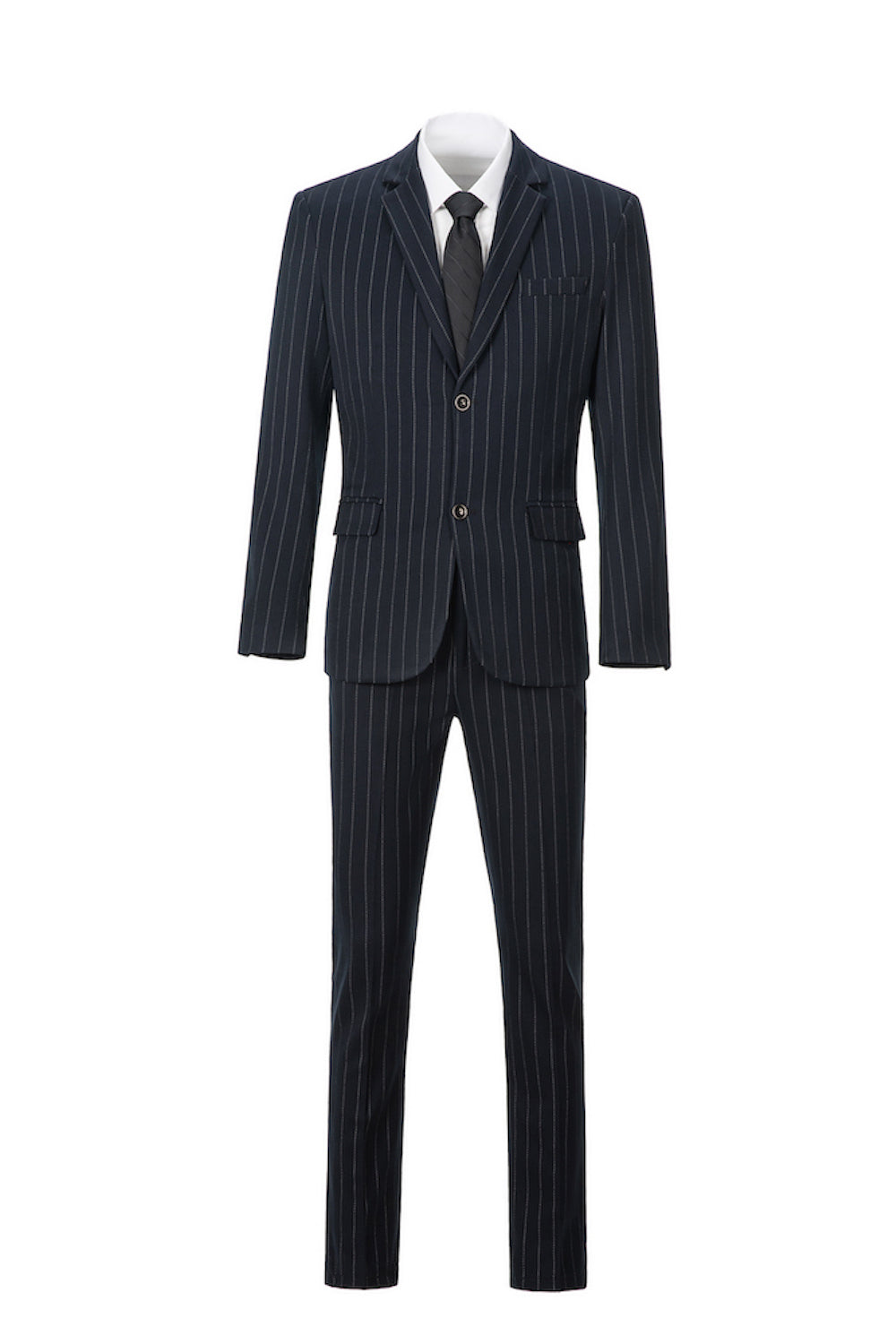 New Arrival Navy Stripe Party Banquet Formal 2 Piece Men Suits Yuanlu