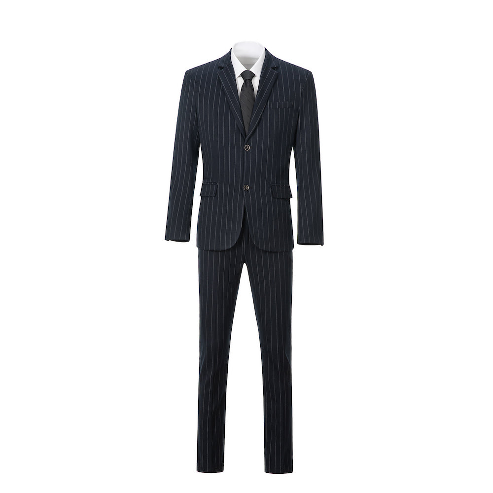 New Arrival Navy Stripe Party Banquet Formal 2 Piece Men Suits Yuanlu