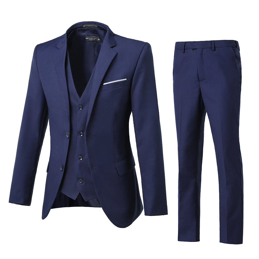 Two Button Wedding 3 Pieces Slim Fit Men Suits (MORE COLORS+) Yuanlu