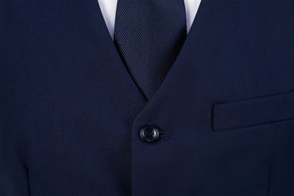 Navy Two Button Wedding 3 Pieces Slim Fit Men Suits Yuanlu