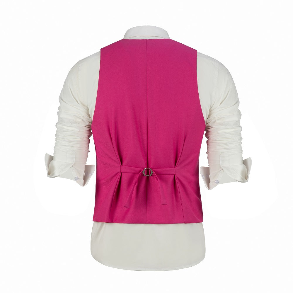 Fuchsia Men's Vest for Party, Wedding and Business Yuanlu