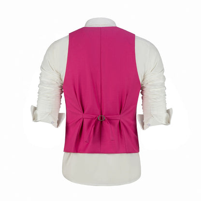 Fuchsia Men's Vest for Party, Wedding and Business Yuanlu