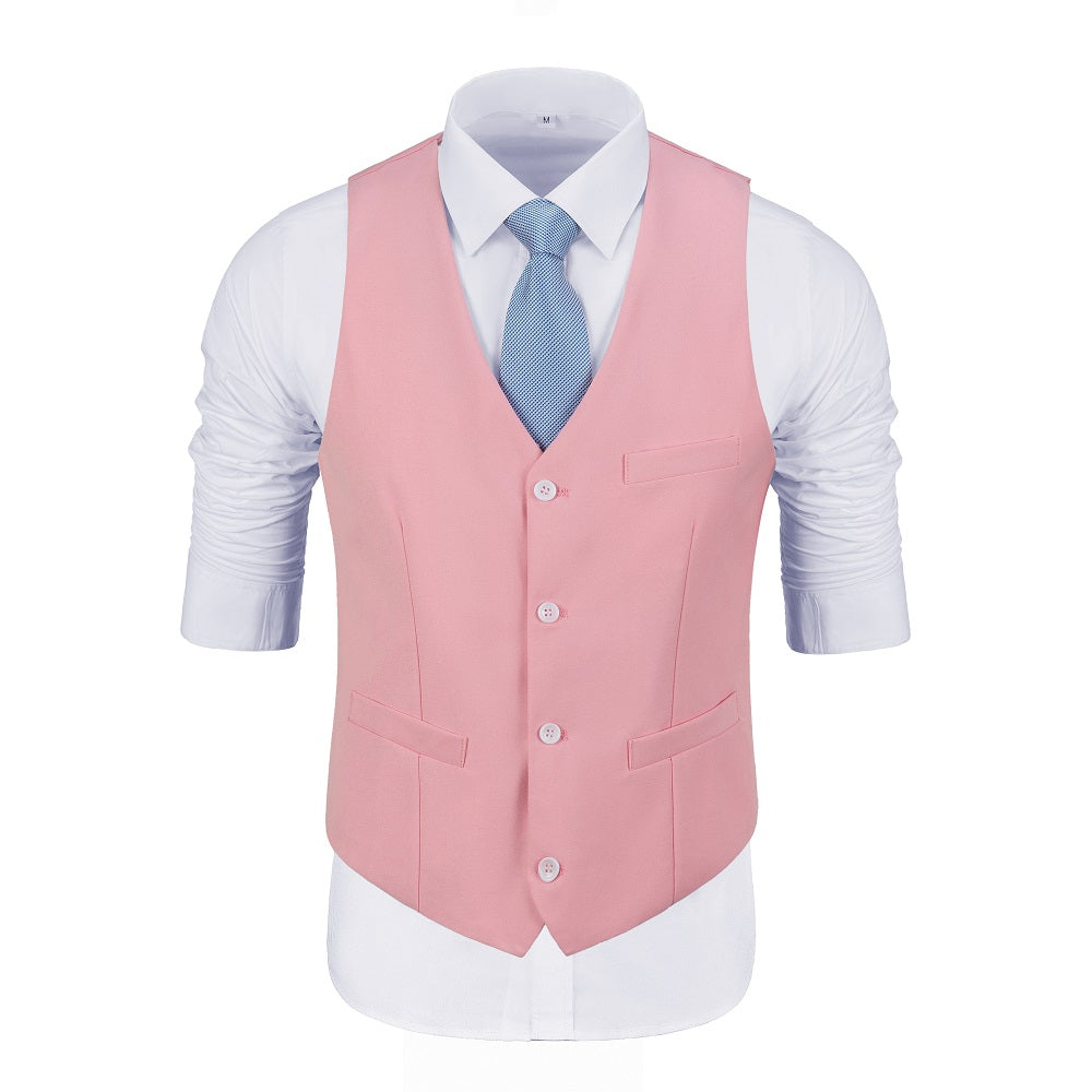 Pink Two Button Wedding 3 Pieces Slim Fit Men Suits Yuanlu