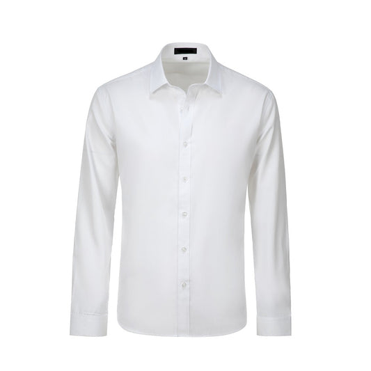 White Men's Urban Stylish Casual Business Slim Fit Long Sleeve Button Up Dress Shirt Yuanlu