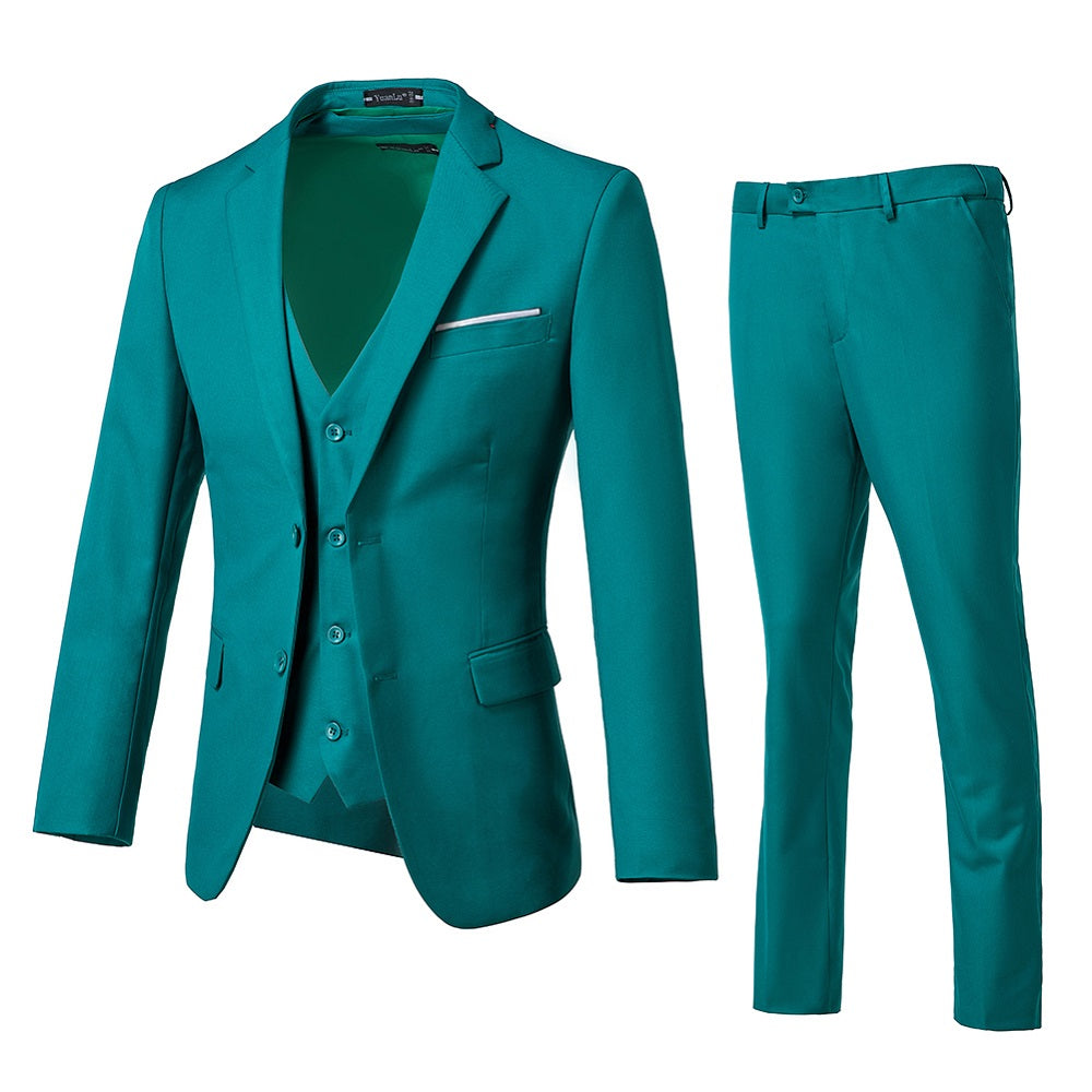 Green Tuxedos Notch Lapel Party Banquet Formal 3 Piece Men Suits Yuanlu