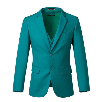 Green Men's Two Button Blazer for Party, Wedding and Business Yuanlu