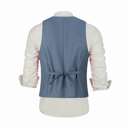 Denim Blue Men's Vest for Party, Wedding and Business Yuanlu