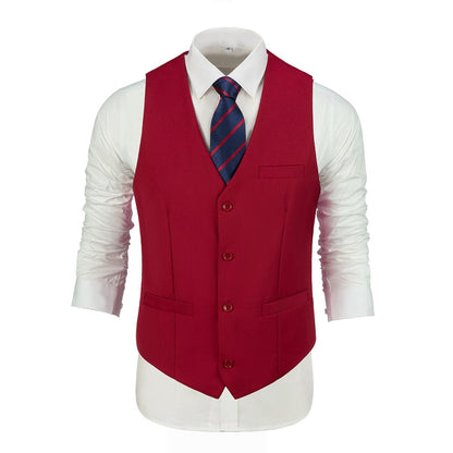 Red Men's Vest for Party, Wedding and Business Yuanlu