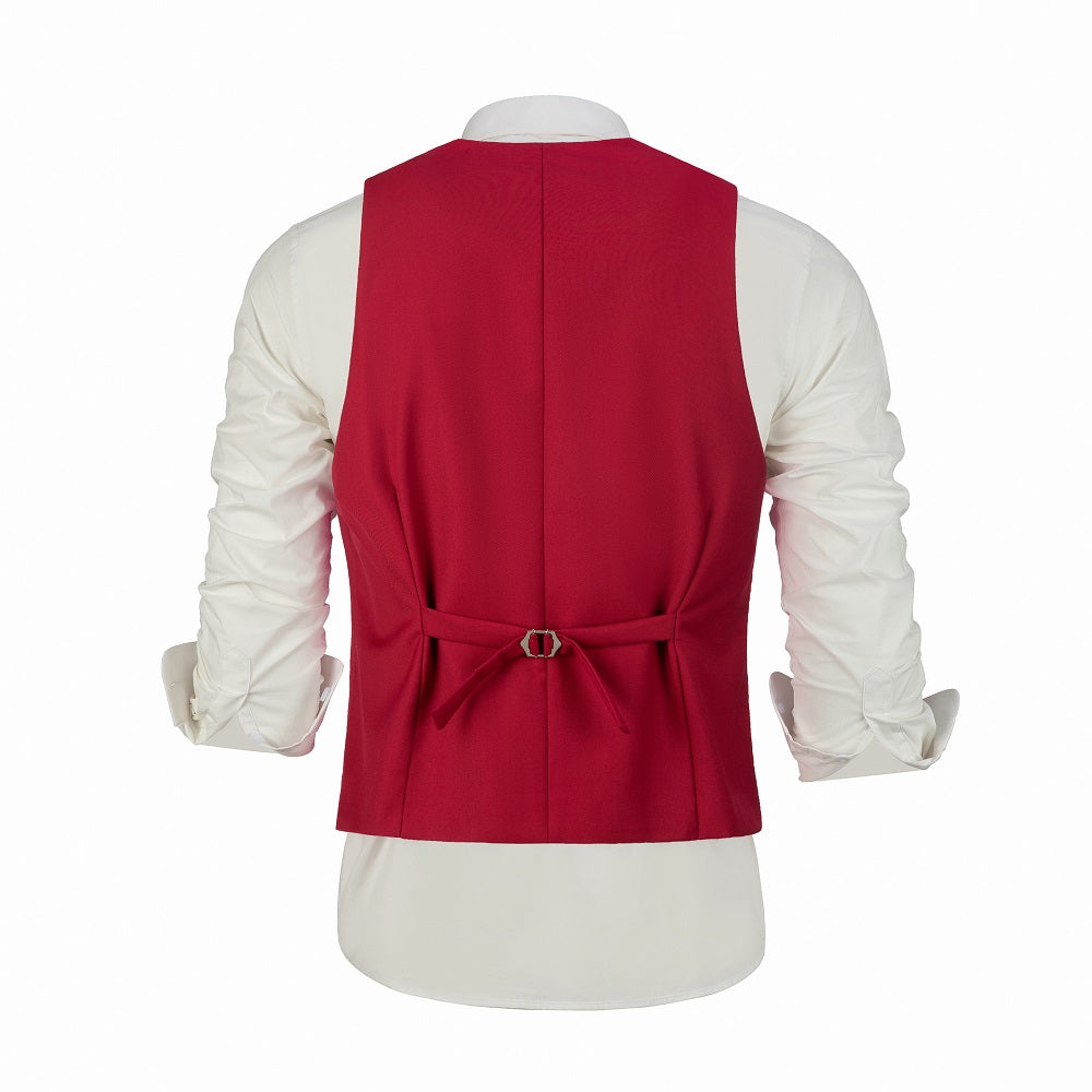 Red Men's Vest for Party, Wedding and Business Yuanlu