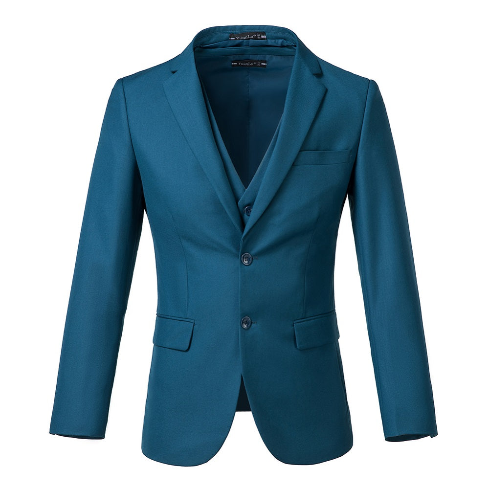 Lake Blue Men's Two Button Blazer for Party, Wedding and Business Yuanlu