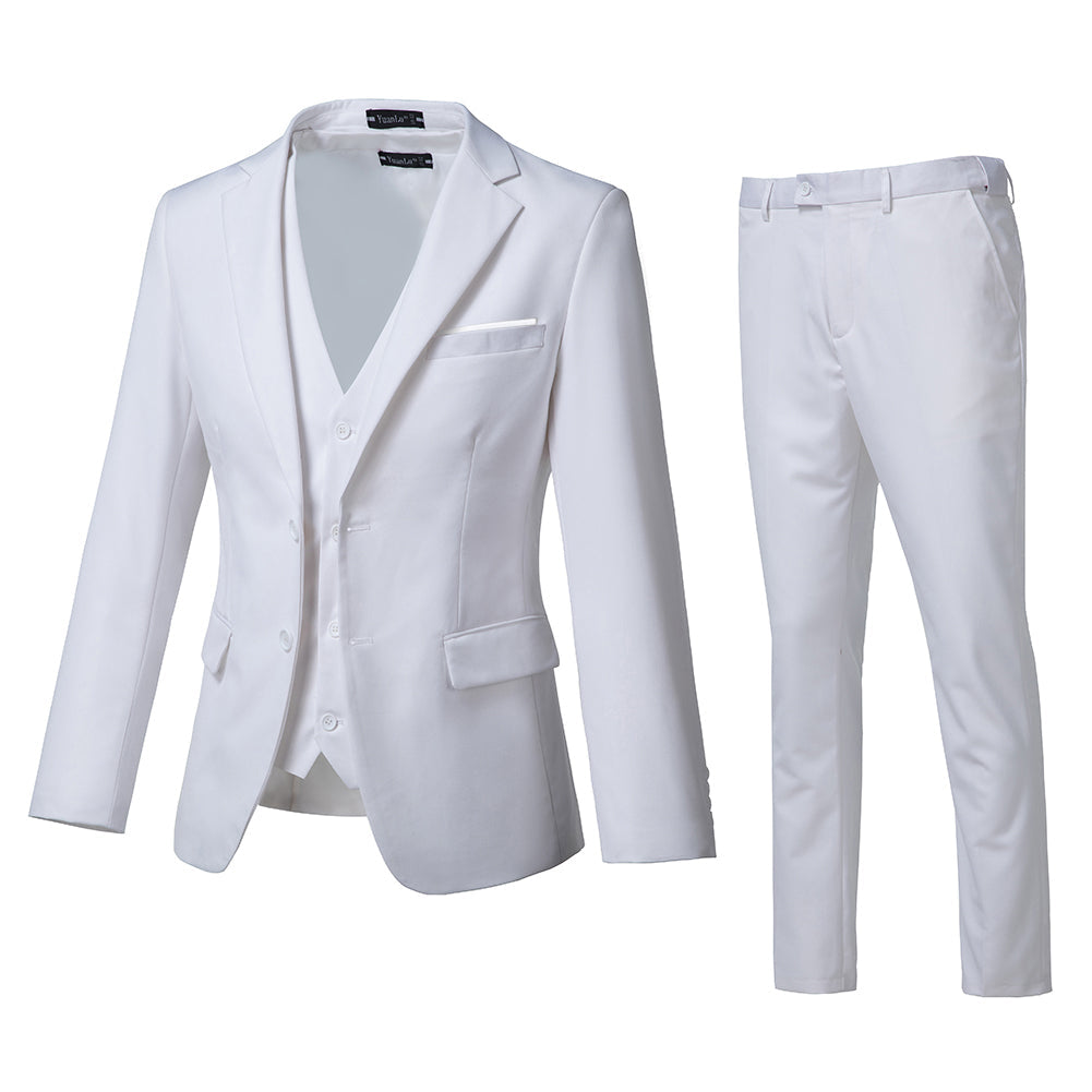 Two Button Wedding 3 Pieces Slim Fit Men Suits (MORE COLORS+) Yuanlu