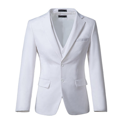 White Two Button Wedding 3 Pieces Slim Fit Men Suits Yuanlu