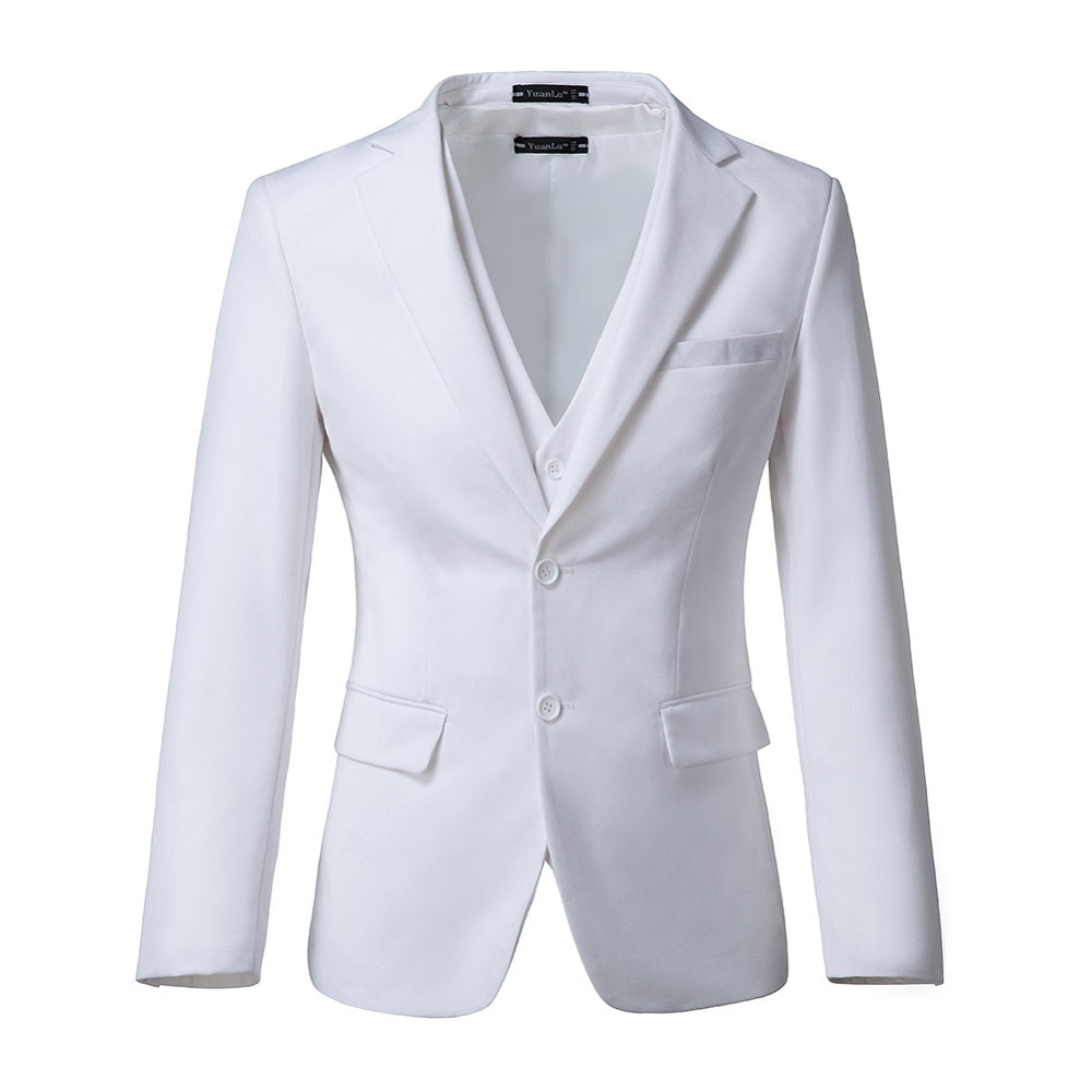 White Men's Two Button Blazer for Party, Wedding and Business Yuanlu