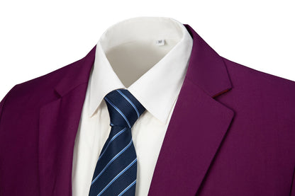 Purple Men's Two Button Blazer for Party, Wedding and Business Yuanlu