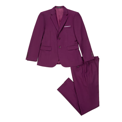 Purple Two Button Wedding 3 Pieces Slim Fit Men Suits Yuanlu