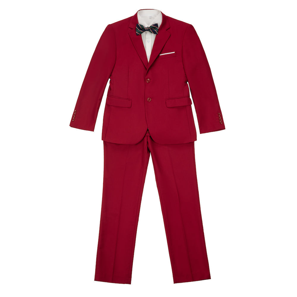 Red Two Button Wedding 3 Pieces Slim Fit Men Suits Yuanlu