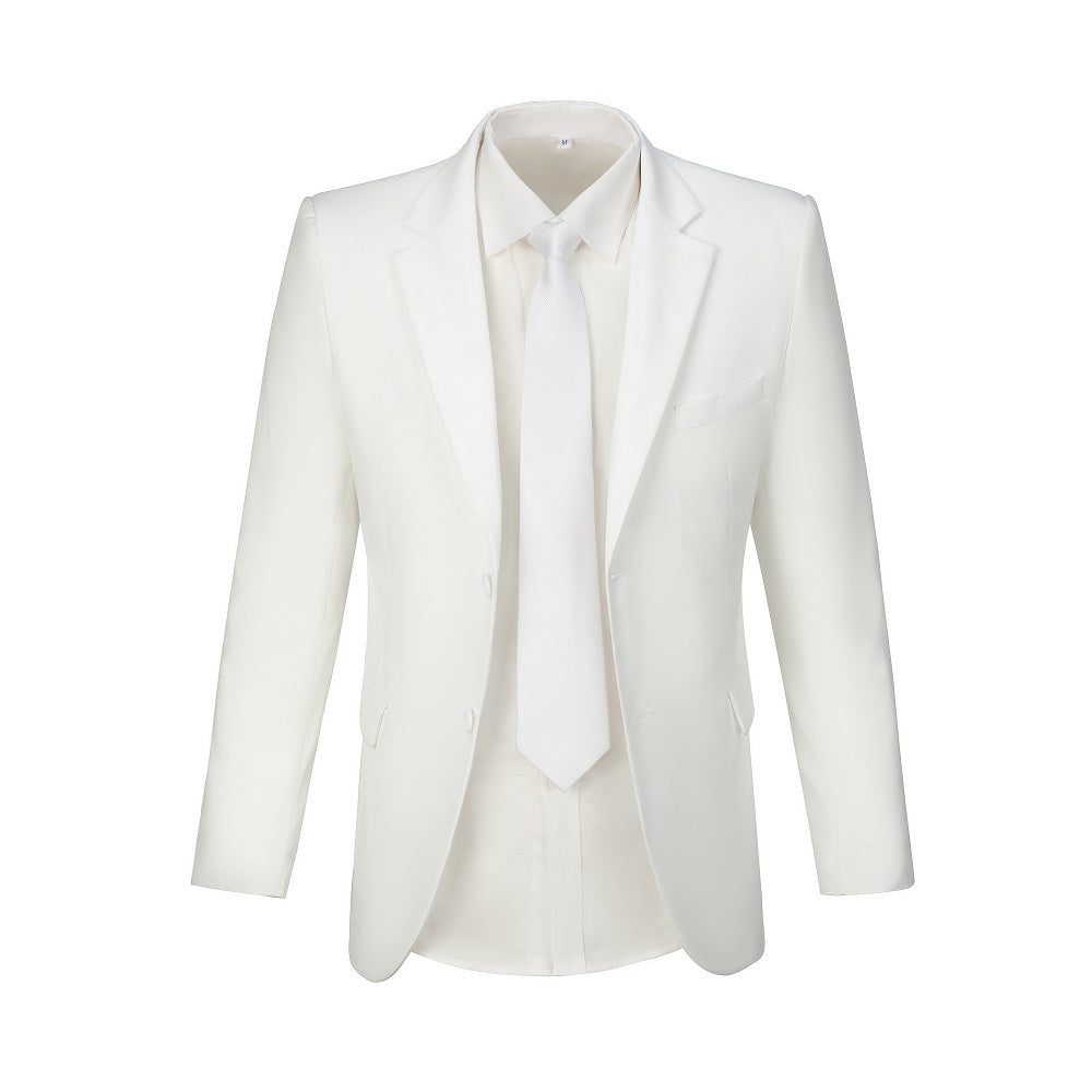 Ivory Two Button Wedding 3 Pieces Slim Fit Men Suits Yuanlu