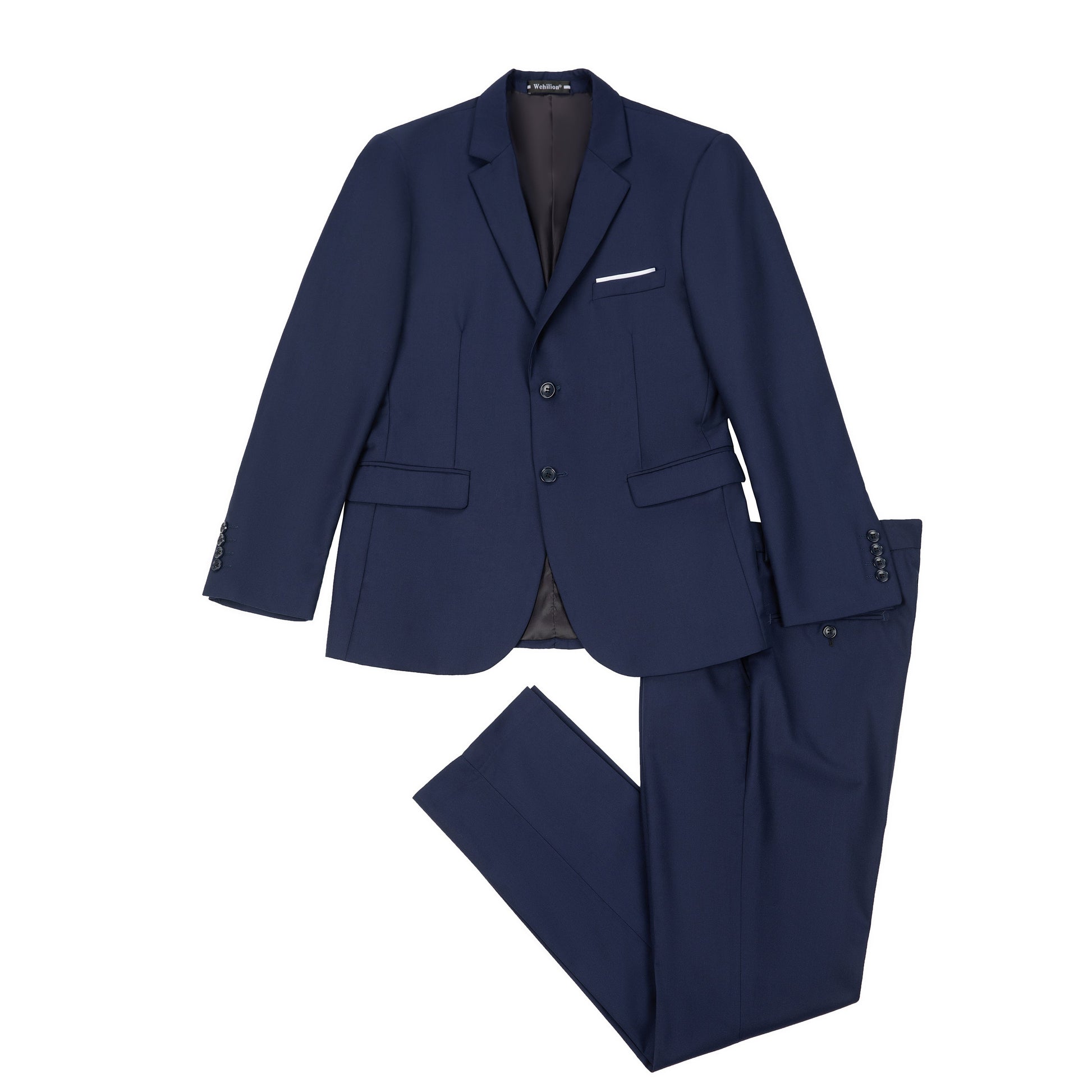 Navy Two Button Wedding 2 Pieces Men's Suits Jacket+Pants Yuanlu