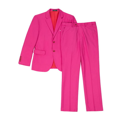 Fuchsia Two Button Wedding 2 Pieces Men's Suits Jacket+Pants Yuanlu