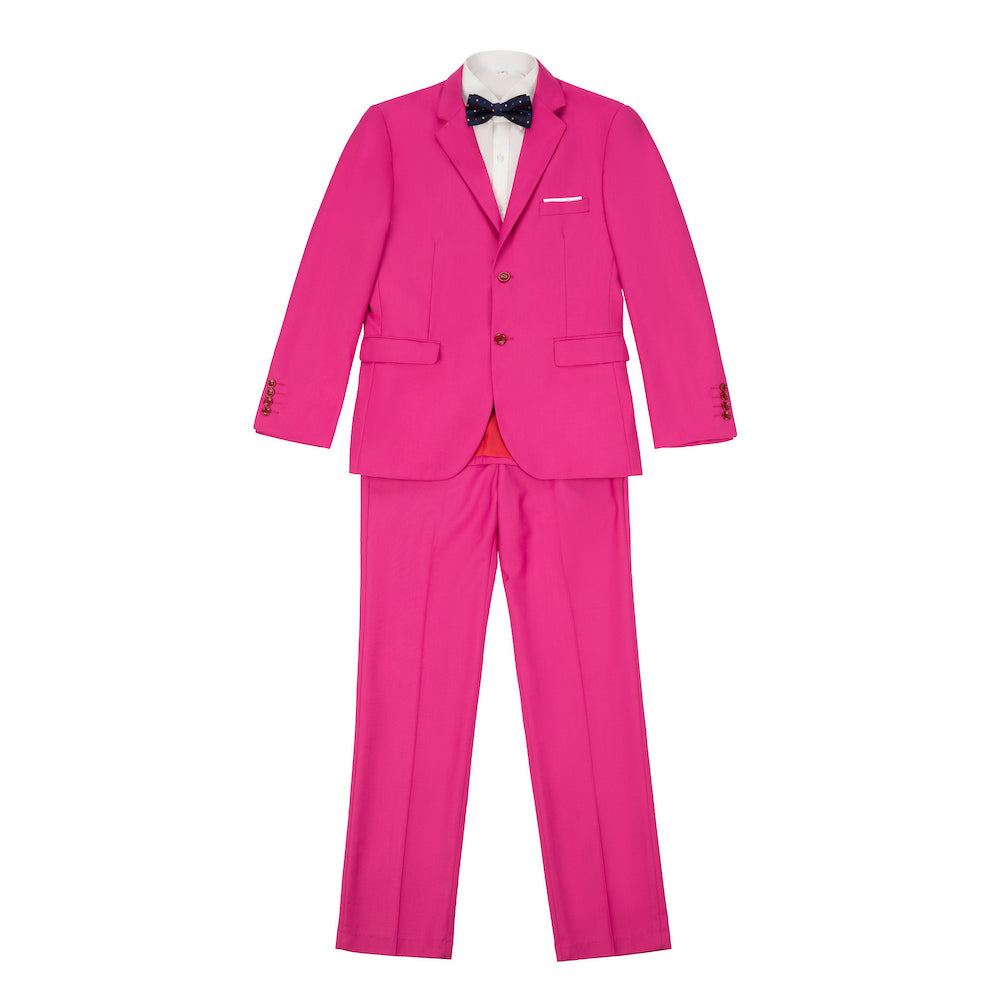 Fuchsia Two Button Wedding 3 Pieces Slim Fit Men Suits Yuanlu