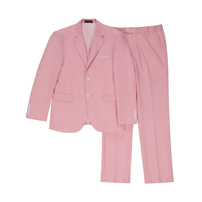 Pink Two Button Wedding 2 Pieces Men's Suits Jacket+Pants Yuanlu