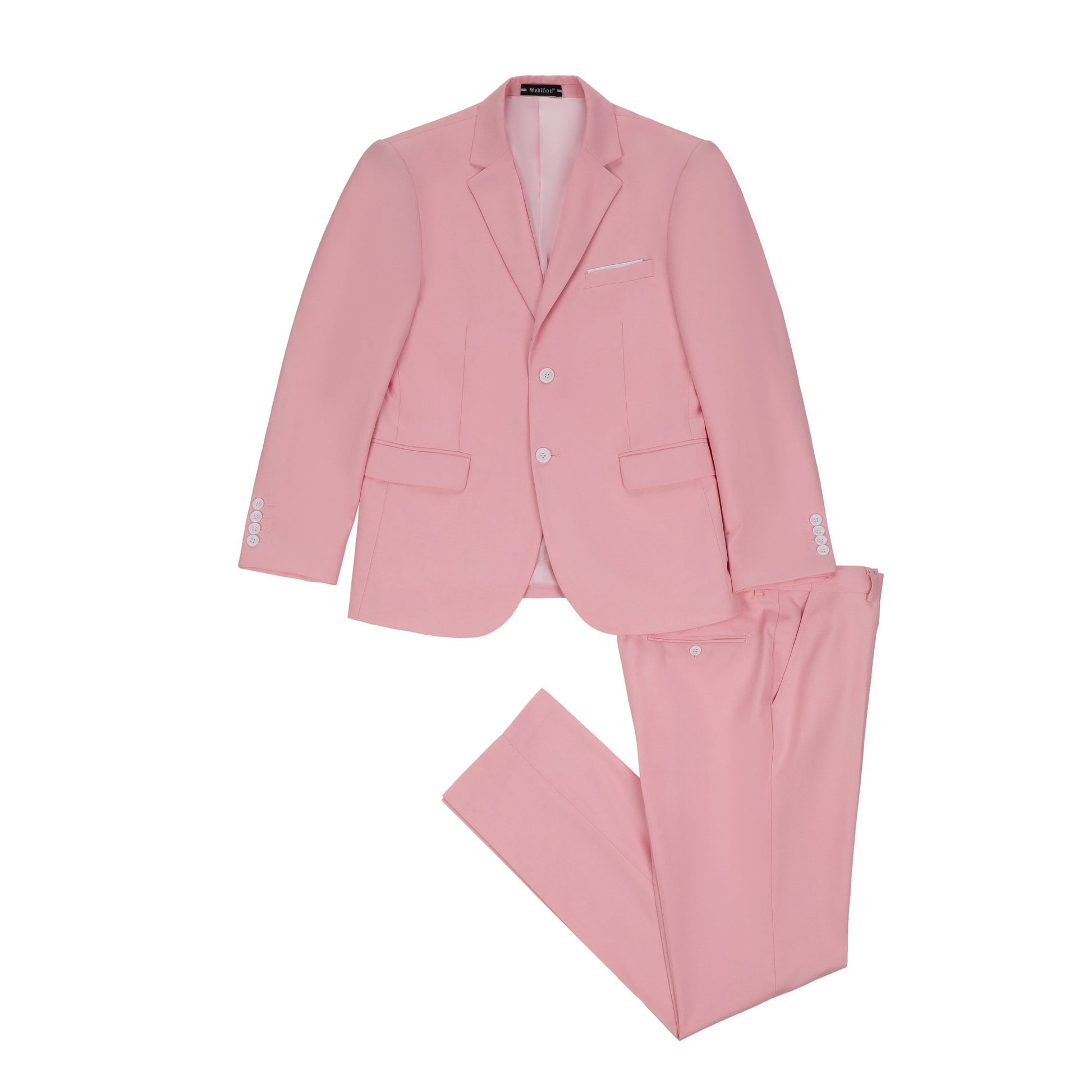 Pink Two Button Wedding 3 Pieces Slim Fit Men Suits Yuanlu