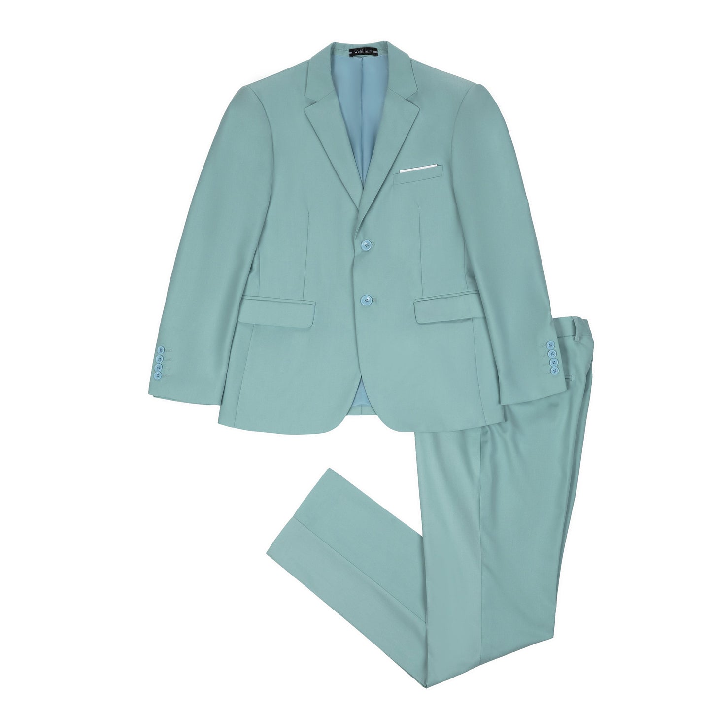 Mint Green Two Button Wedding 3 Pieces Slim Fit Men Suits Yuanlu