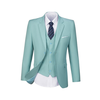 Mint Green Two Button Wedding 3 Pieces Slim Fit Men Suits Yuanlu