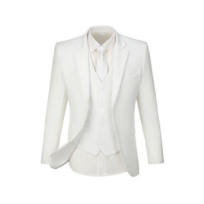 Ivory Two Button Wedding 3 Pieces Slim Fit Men Suits Yuanlu