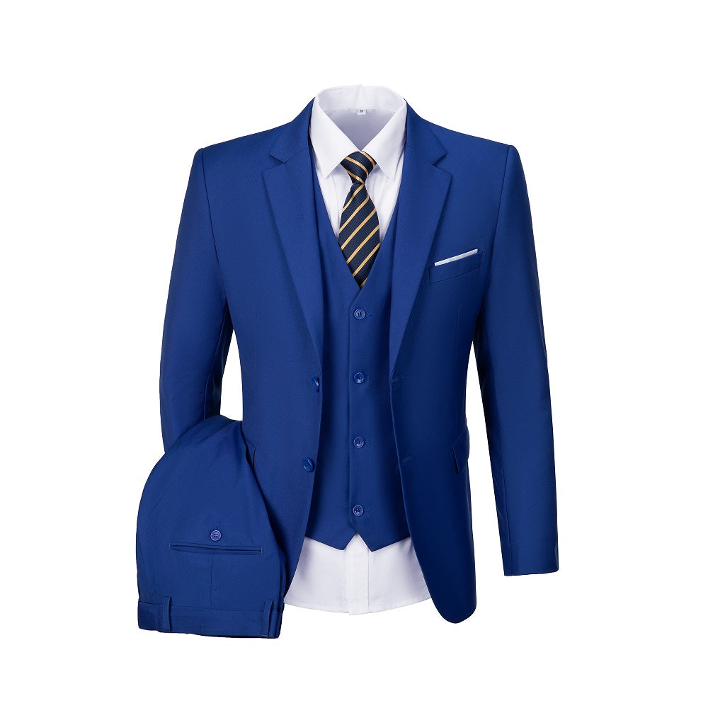 Royal Blue Two Button Wedding 3 Pieces Men Suits Yuanlu