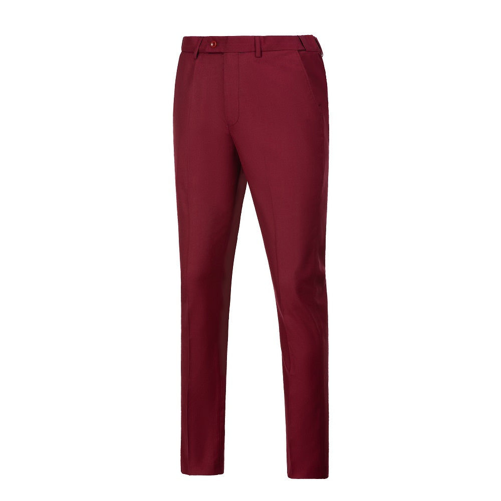 Burgundy Men's Pants for Party, Wedding and Business Yuanlu