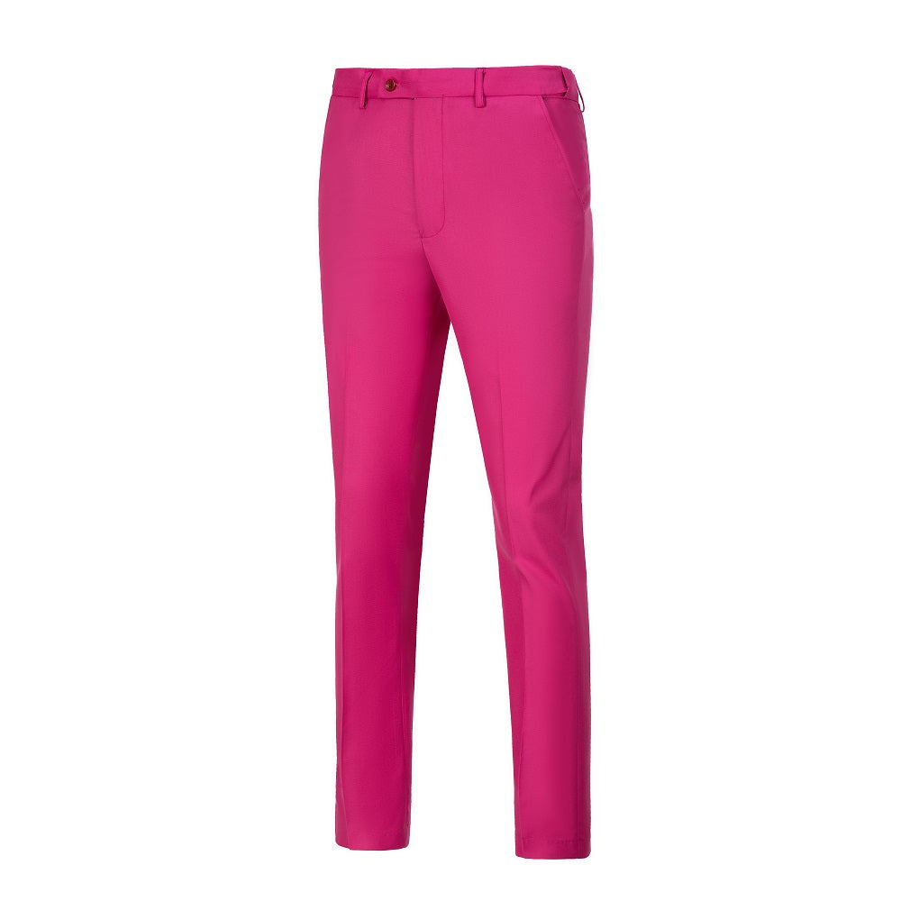 Fuchsia Men's Pants for Party, Wedding and Business Yuanlu