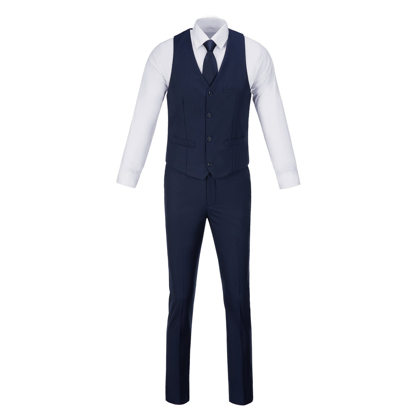 Navy Two Button Wedding 3 Pieces Slim Fit Men Suits Yuanlu