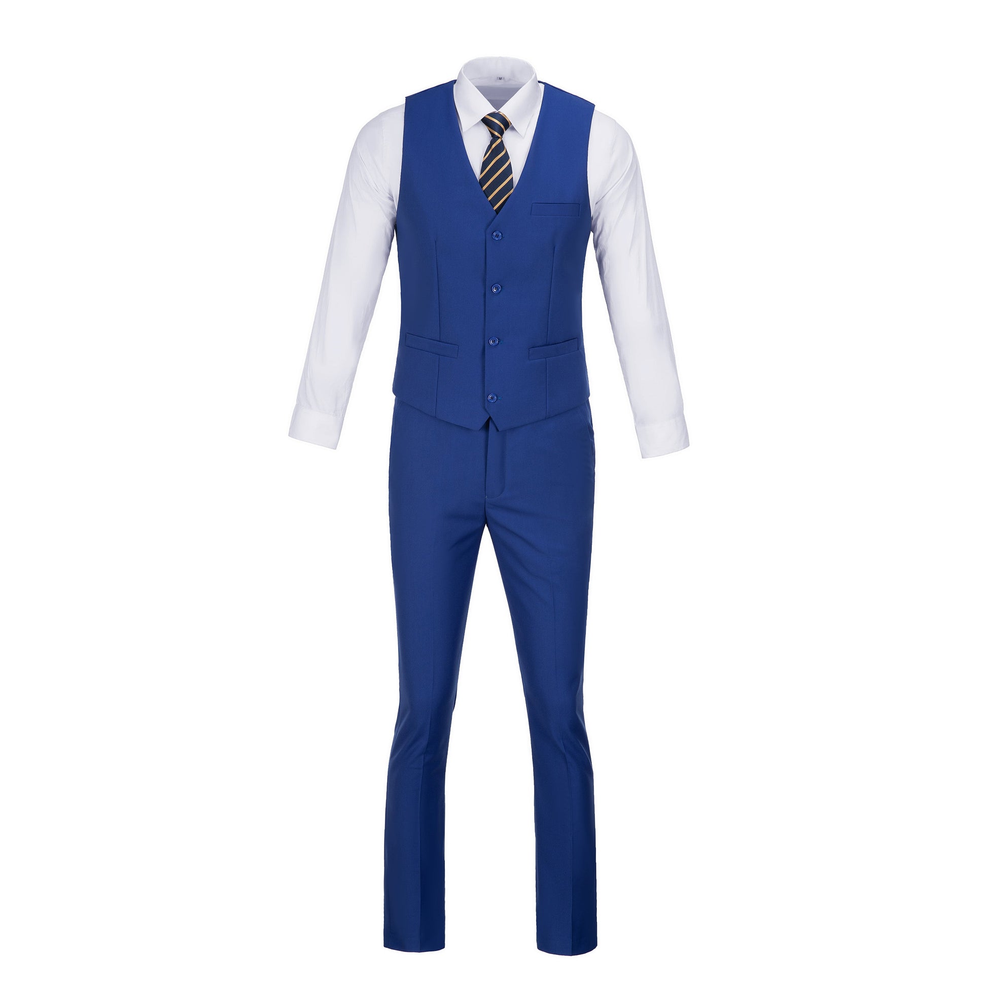 Royal Blue Two Button Wedding 3 Pieces Slim Fit Men Suits Yuanlu