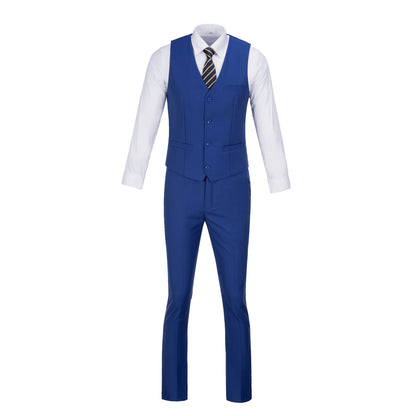 Royal Blue Two Button Wedding 3 Pieces Slim Fit Men Suits Yuanlu