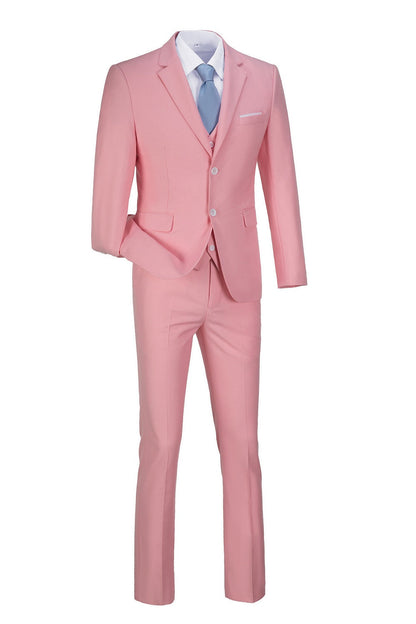 Pink Two Button Wedding 3 Pieces Slim Fit Men Suits Yuanlu