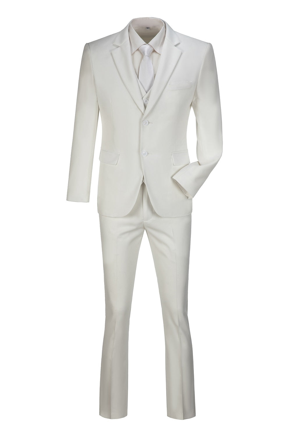 Ivory Two Button Wedding 3 Pieces Slim Fit Men Suits Yuanlu