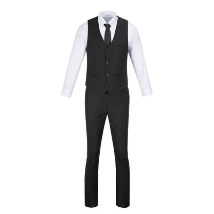 Black Two Button Wedding 3 Pieces Slim Fit Men Suits Yuanlu