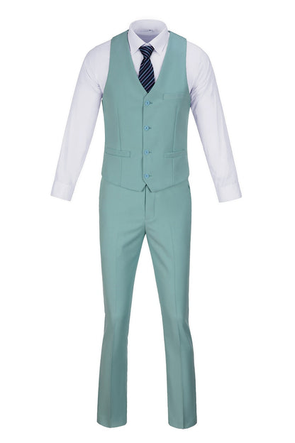 Mint Green Two Button Wedding 3 Pieces Slim Fit Men Suits Yuanlu