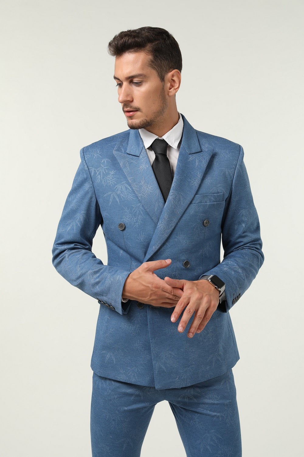 New Arrival Blue Unique Patterned Party Banquet 3 Piece Men Suits Yuanlu