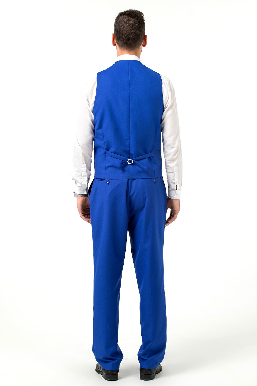 Royal Blue Men's Suits 2 Pieces Vest+Pants Set V-Neck Slim Fit Casual Waistcoat Suit Yuanlu