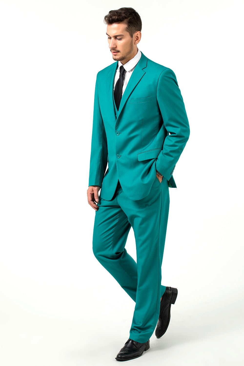 Green Tuxedos Notch Lapel Party Banquet Formal 3 Piece Men Suits Yuanlu